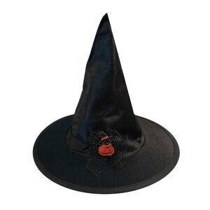 Witch Hat with Black Cat and Jack O'Lantern and tulle applique